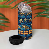 Hawaii Turtles Starfish Unique Pattern 4 in 1 Can Cooler Tumbler - Polynesian Pride