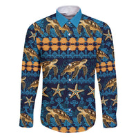 Hawaii Turtles Starfish Unique Pattern Family Matching Mermaid Dress and Hawaiian Shirt - Polynesian Pride