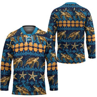Hawaii Turtles Starfish Unique Pattern Hockey Jersey - Polynesian Pride