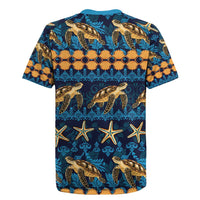Hawaii Turtles Starfish Unique Pattern Rugby Jersey - Polynesian Pride