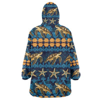 Hawaii Turtles Starfish Unique Pattern Wearable Blanket Hoodie - Polynesian Pride