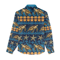 Hawaii Turtles Starfish Unique Pattern Women Casual Shirt - Polynesian Pride