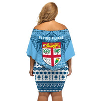 Fiji Rugby Off Shoulder Short Dress Fijian Go 2023 World Cup LT01 - Polynesian Pride