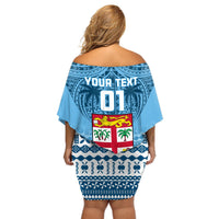 Custom Fiji Rugby Off Shoulder Short Dress Fijian Go 2023 World Cup LT01 - Polynesian Pride