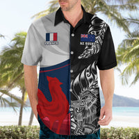 Custom New Zealand And France Rugby Hawaiian Shirt XV de France Kiwi Silver Fern 2023 World Cup LT01 - Polynesian Pride