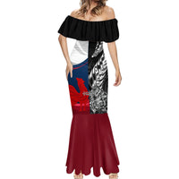 Custom New Zealand And France Rugby Mermaid Dress XV de France Kiwi Silver Fern 2023 World Cup LT01 - Polynesian Pride