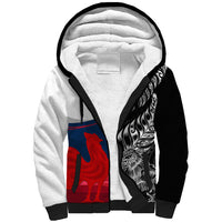 Custom New Zealand And France Rugby Sherpa Hoodie XV de France Kiwi Silver Fern 2023 World Cup LT01 Unisex Black - Polynesian Pride