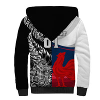Custom New Zealand And France Rugby Sherpa Hoodie XV de France Kiwi Silver Fern 2023 World Cup LT01 - Polynesian Pride