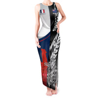 Custom New Zealand And France Rugby Tank Maxi Dress XV de France Kiwi Silver Fern 2023 World Cup LT01 Women Black - Polynesian Pride