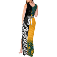 Custom New Zealand And Australia Rugby Tank Maxi Dress Wallabies Kiwi Silver Fern 2023 World Cup LT01 - Polynesian Pride