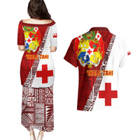 Tonga Rugby Couples Matching Puletasi Dress and Hawaiian Shirt Tongan Go 2023 World Cup LT01 - Polynesian Pride