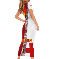 Tonga Rugby Family Matching Short Sleeve Bodycon Dress and Hawaiian Shirt Tongan Go 2023 World Cup LT01 - Polynesian Pride