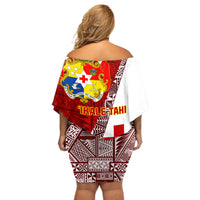 Tonga Rugby Off Shoulder Short Dress Tongan Go 2023 World Cup LT01 - Polynesian Pride