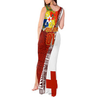 Custom Tonga Rugby Tank Maxi Dress Tongan Go 2023 World Cup LT01 - Polynesian Pride