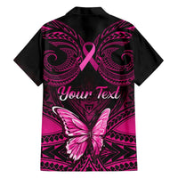 Personalised Pink Out Hawaiian Shirt Breast Cancer Awareness Polynesian Pattern Black Version LT01 - Polynesian Pride