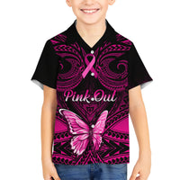 Personalised Pink Out Hawaiian Shirt Breast Cancer Awareness Polynesian Pattern Black Version LT01 - Polynesian Pride