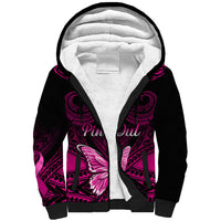 Personalised Pink Out Sherpa Hoodie Breast Cancer Awareness Polynesian Pattern Black Version LT01 Unisex Black - Polynesian Pride