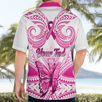 Personalised Pink Out Hawaiian Shirt Breast Cancer Awareness Polynesian Pattern White Version LT01 - Polynesian Pride
