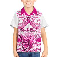 Personalised Pink Out Hawaiian Shirt Breast Cancer Awareness Polynesian Pattern White Version LT01 - Polynesian Pride