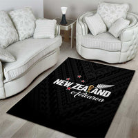 Football New Zealand Area Rug Aotearoa United Black Version LT01 - Polynesian Pride