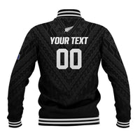 Custom Football New Zealand Baseball Jacket Aotearoa United Black Version LT01 - Polynesian Pride