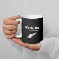 Custom Football New Zealand Ceramic Mug Aotearoa United Black Version LT01 - Polynesian Pride