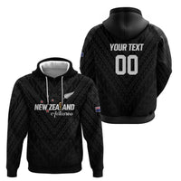Custom Football New Zealand Hoodie Aotearoa United Black Version - Polynesian Pride