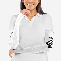 Custom Football New Zealand Arm Sleeves Aotearoa United White Version LT01 - Polynesian Pride