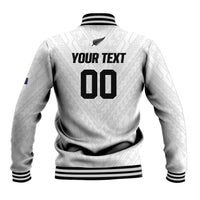 Custom Football New Zealand Baseball Jacket Aotearoa United White Version LT01 - Polynesian Pride