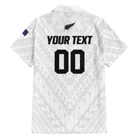 Custom Football New Zealand Family Matching Short Sleeve Bodycon Dress and Hawaiian Shirt Aotearoa United White Version LT01 - Polynesian Pride
