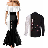 Personalised New Zealand 2025 Archery Basic Couples Matching Mermaid Dress and Long Sleeve Button Shirt Archery NZ LT01 - Polynesian Pride