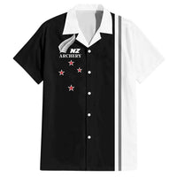 Personalised New Zealand 2025 Archery Basic Family Matching Summer Maxi Dress and Hawaiian Shirt Archery NZ LT01 Dad's Shirt - Short Sleeve Black - Polynesian Pride