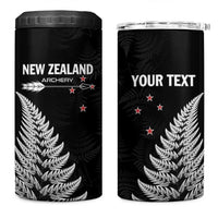 Personalised New Zealand 2025 Archery 4 in 1 Can Cooler Tumbler Aotearoa Silver Arrows Black