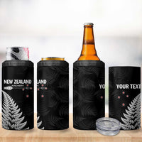 Personalised New Zealand 2025 Archery 4 in 1 Can Cooler Tumbler Aotearoa Silver Arrows Black