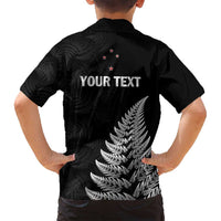 Personalised New Zealand 2025 Archery Family Matching Off Shoulder Maxi Dress and Hawaiian Shirt Aotearoa Silver Arrows Black