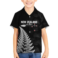 Personalised New Zealand 2025 Archery Kid Hawaiian Shirt Aotearoa Silver Arrows Black