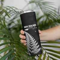 Personalised New Zealand 2025 Archery Skinny Tumbler Aotearoa Silver Arrows Black