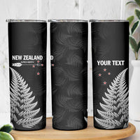Personalised New Zealand 2025 Archery Skinny Tumbler Aotearoa Silver Arrows Black