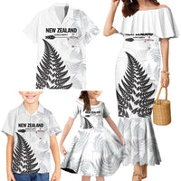 Personalised New Zealand 2025 Archery Family Matching Mermaid Dress and Hawaiian Shirt Aotearoa Silver Arrows White