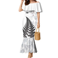Personalised New Zealand 2025 Archery Family Matching Mermaid Dress and Hawaiian Shirt Aotearoa Silver Arrows White