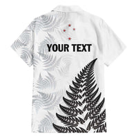 Personalised New Zealand 2025 Archery Family Matching Off The Shoulder Long Sleeve Dress and Hawaiian Shirt Aotearoa Silver Arrows White