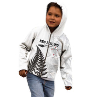 Personalised New Zealand 2025 Archery Kid Hoodie Aotearoa Silver Arrows White