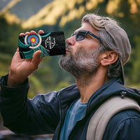 Personalised New Zealand Archery 4 in 1 Can Cooler Tumbler Turquoise Maori Silver Fern