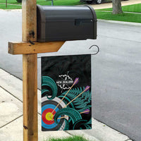 New Zealand Archery Garden Flag Turquoise Maori Silver Fern