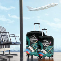 New Zealand Archery Luggage Cover Turquoise Maori Silver Fern