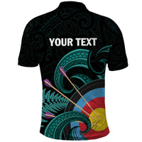 Personalised New Zealand Archery Polo Shirt Turquoise Maori Silver Fern