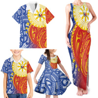 Philippines Family Matching Tank Maxi Dress and Hawaiian Shirt Pilipinas Polynesian Pattern