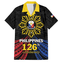 Personalized Philippines Independence Day Hawaiian Shirt Filipino 126th Anniversary Sun Tattoo LT01 Black - Polynesian Pride