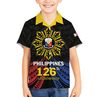 Personalized Philippines Independence Day Kid Hawaiian Shirt Filipino 126th Anniversary Sun Tattoo