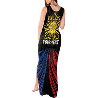 Personalized Philippines Independence Day Tank Maxi Dress Filipino 126th Anniversary Sun Tattoo LT01 - Polynesian Pride